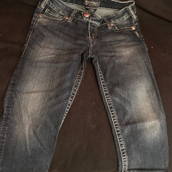 Size 27 silver capri jeans - Picture 3 of 5